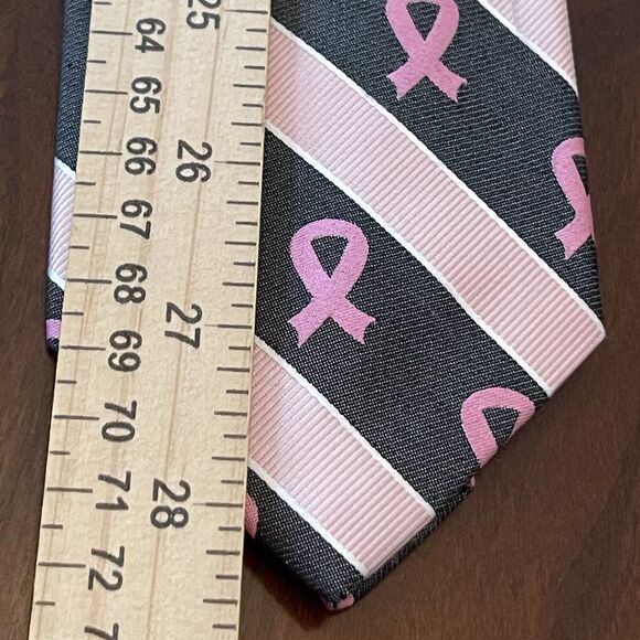 Regent Morris Pink Black 50% Silk 50% Cotton Men’s Neck Tie Made In China - Picture 5 of 9